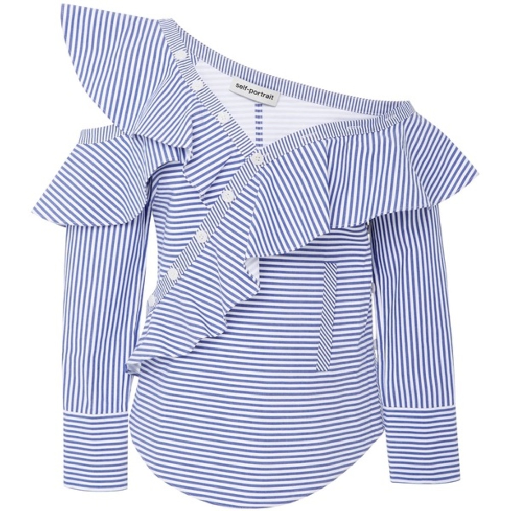 NWT Self Portrait Ruffled Button Down 2